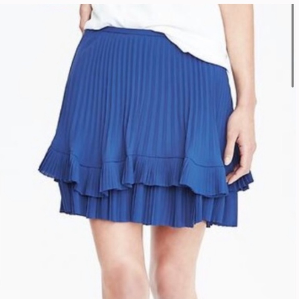 Banana Republic Tiered Pleated Skirt Cobalt Blue 6